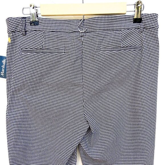 NWT Cynthia Rowley Black White Checkered Gingham Stretchy Business Pants - Picture 9 of 9